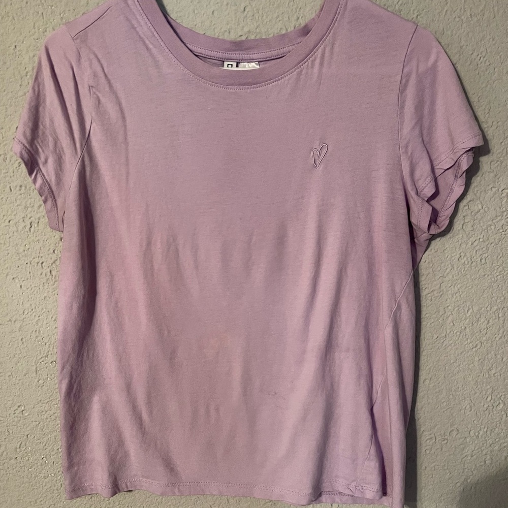 Purple embroidered heart shirt